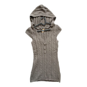 Damen Strick Long Top mit Kapuze - Unbekannt - 36